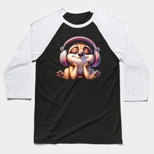 Blissful Meerkat DJ – Grooving to the Beat of Chill Vibes Tee Baseball T-Shirt